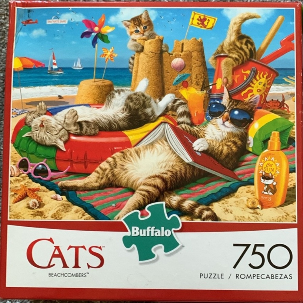 🧩CATS-“Beachcombers”-Buffalo Games 750 piece jigsaw puzzle